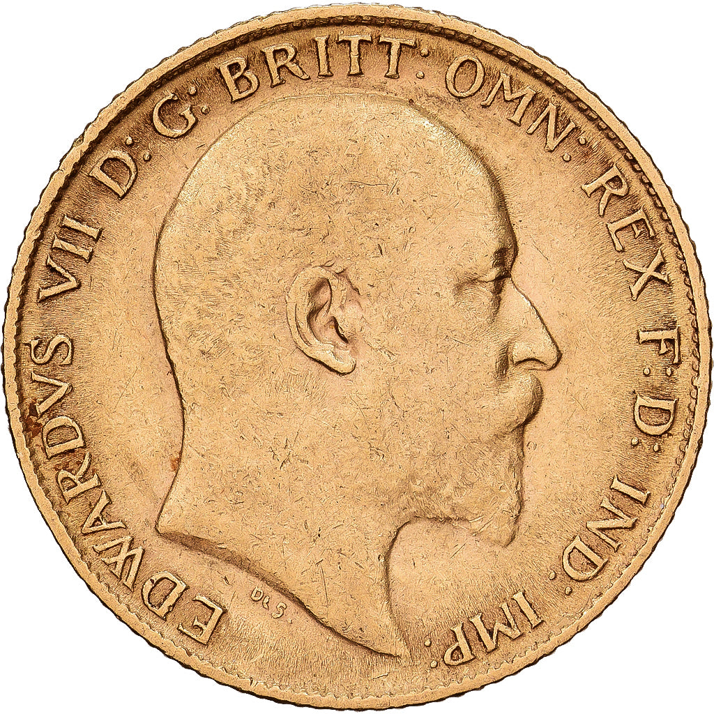 Gran Bretagna, Edward VII, 1/2 Sovereign, 1905, Oro, BB, KM:804