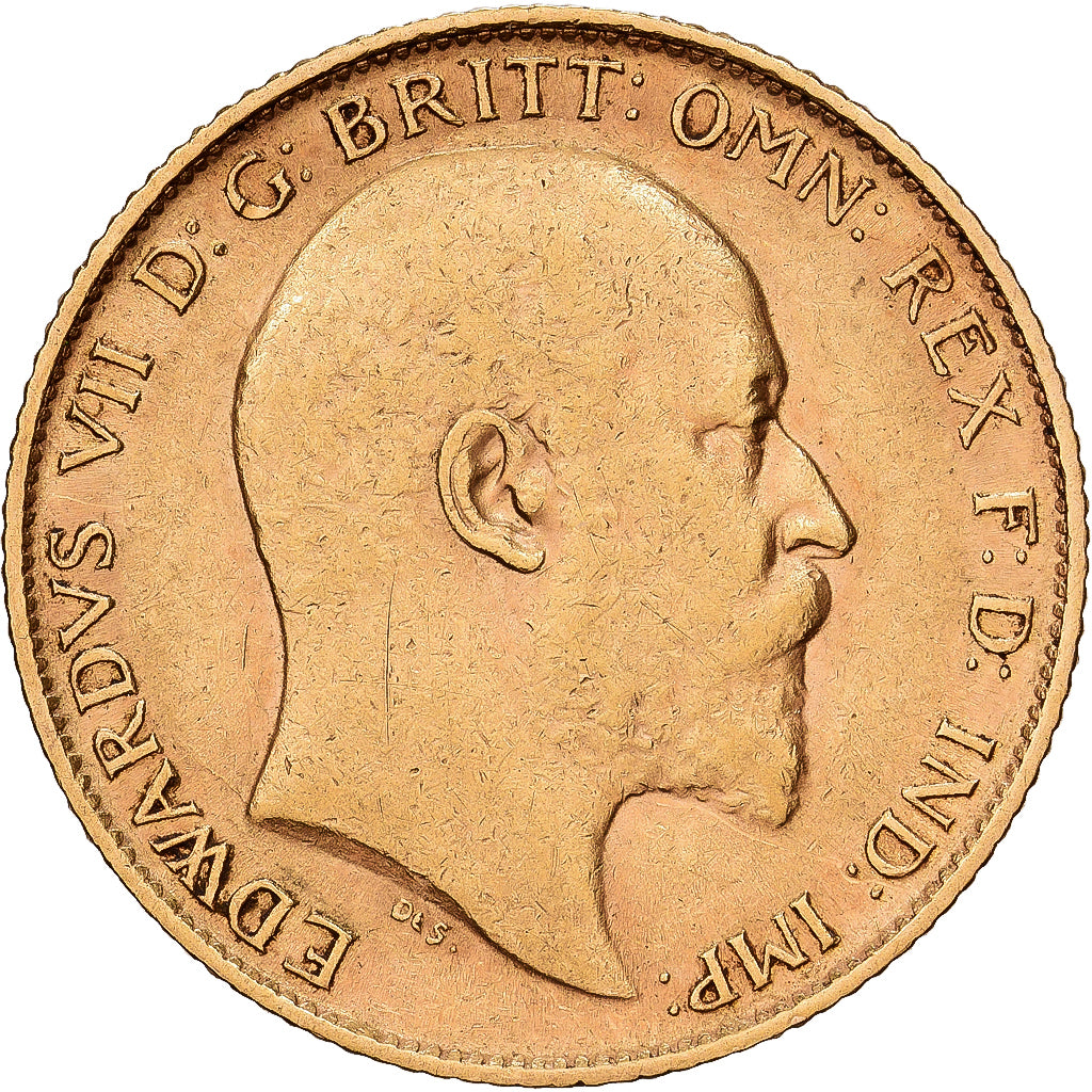 Gran Bretagna, Edward VII, 1/2 Sovereign, 1906, Oro, BB, KM:804