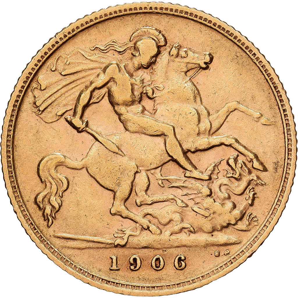 Gran Bretagna, Edward VII, 1/2 Sovereign, 1906, Oro, BB, KM:804