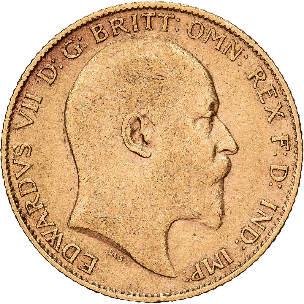 Gran Bretagna, Edward VII, 1/2 Sovereign, 1907, Oro, BB, KM:804