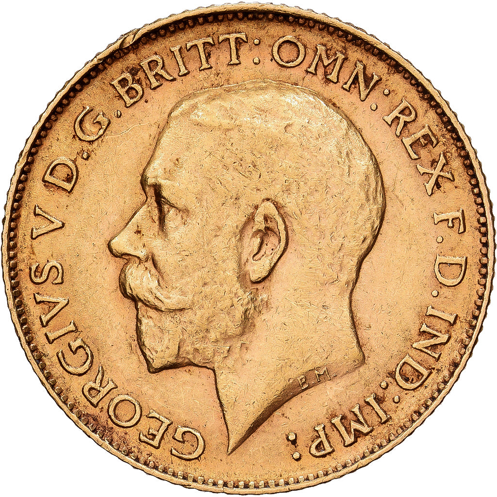 Grã-Bretanha, George V, 1/2 Sovereign, 1913, Dourado, AU(50-53), KM:819