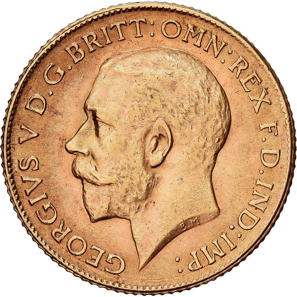 Grande-Bretagne, George V, 1/2 Sovereign, 1914, Or, TTB+, KM:819