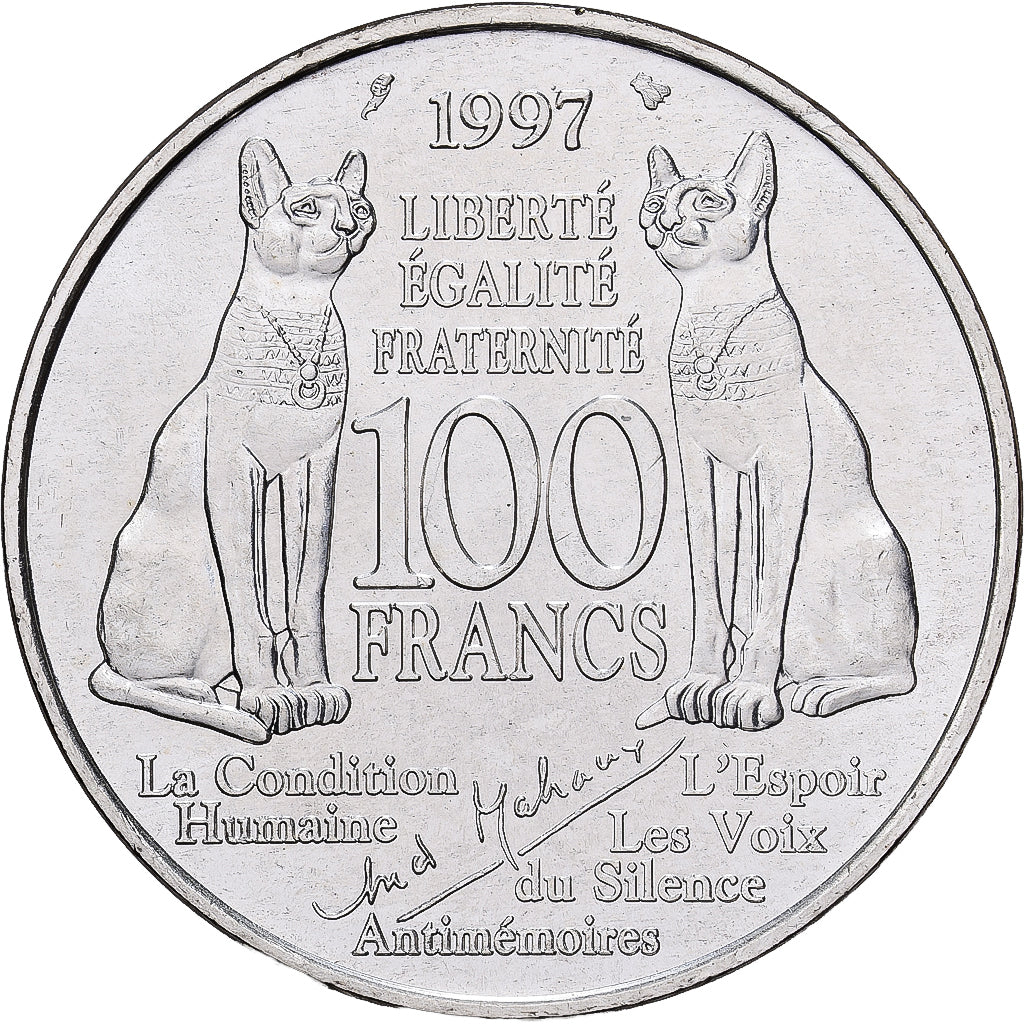 Frankreich, 100 Francs, André Malraux, 1997, Paris, Silber, VZ+, Gadoury:954