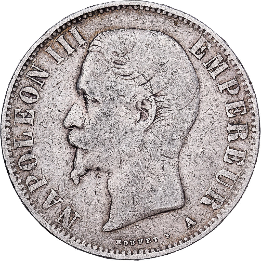 France, Napoleon III, 5 Francs, 1856, Paris, Silver, VF(30-35), Gadoury:734