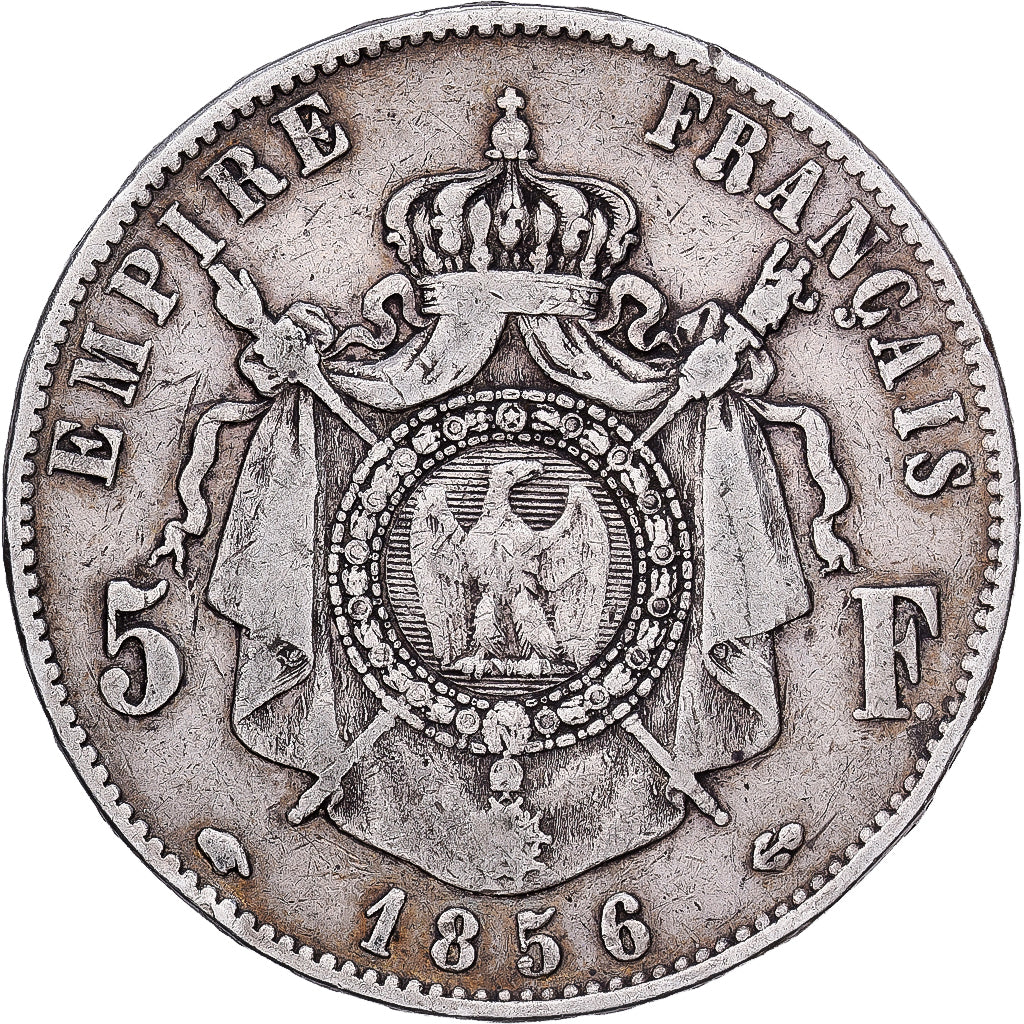 France, Napoleon III, 5 Francs, 1856, Paris, Silver, VF(30-35), Gadoury:734