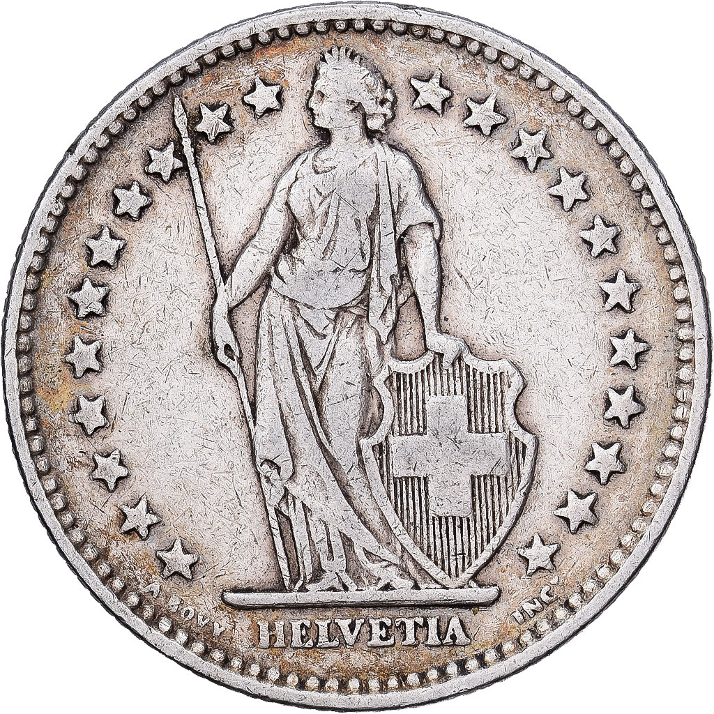Zwitserland, 2 Francs, 1912, Bern, Zilver, ZF, KM:21