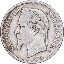 France, Napoléon III, 2 Francs, 1866, Strasbourg, Argent, TB, Gadoury:527