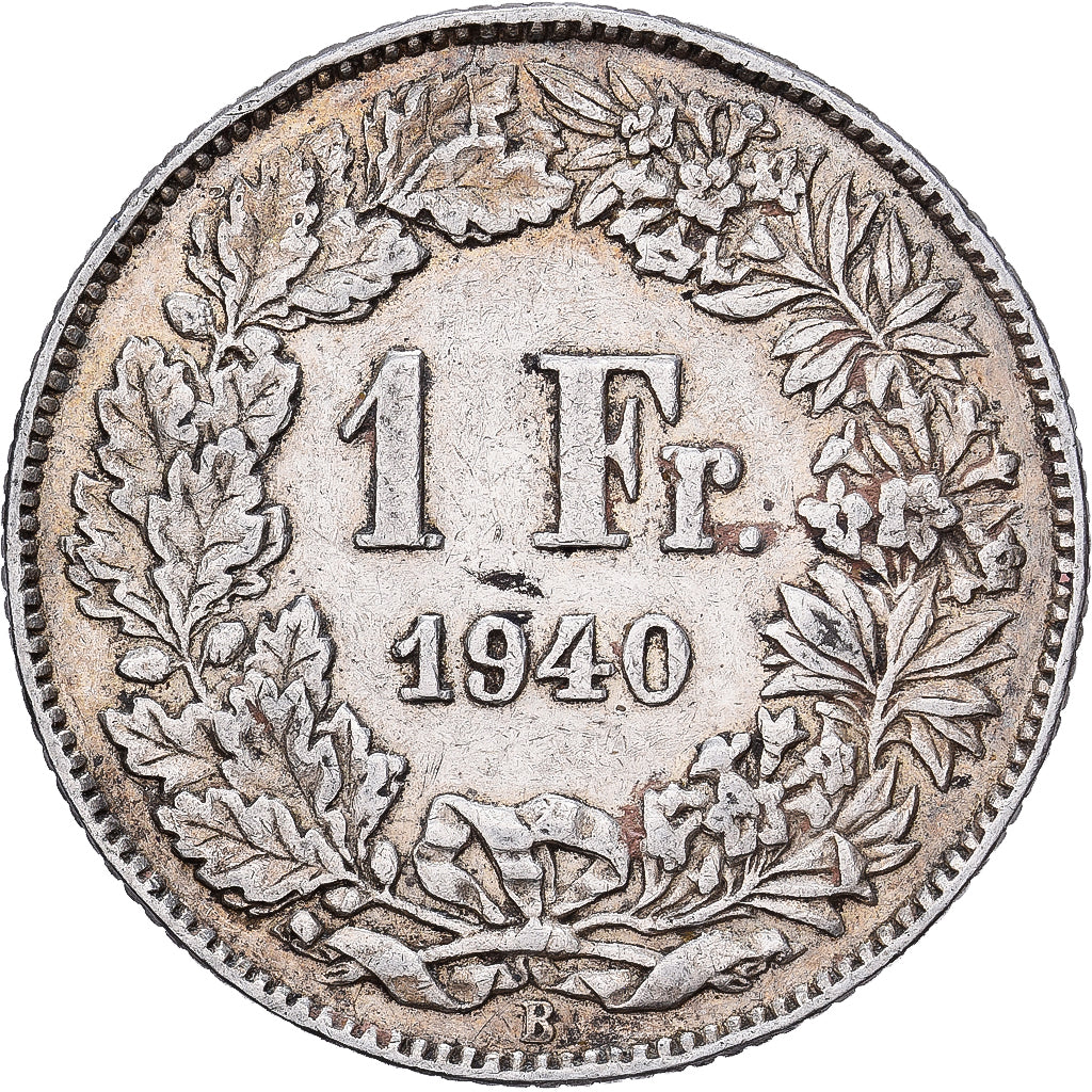 Szwajcaria, Franc, 1940, Bern, Srebro, EF(40-45), KM:24