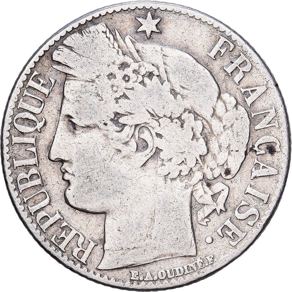 Francia, Franc, Cérès, 1871, Paris, grand A, Plata, BC, Gadoury:465, KM:822.1