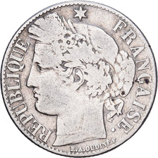 França, Franc, Cérès, 1871, Paris, grand A, Prata, F(12-15), Gadoury:465