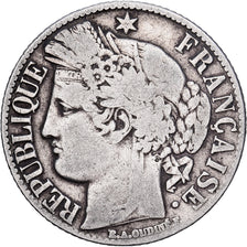 Francia, Franc, Cérès, 1887, Paris, Plata, BC+, Gadoury:465a, KM:822.1