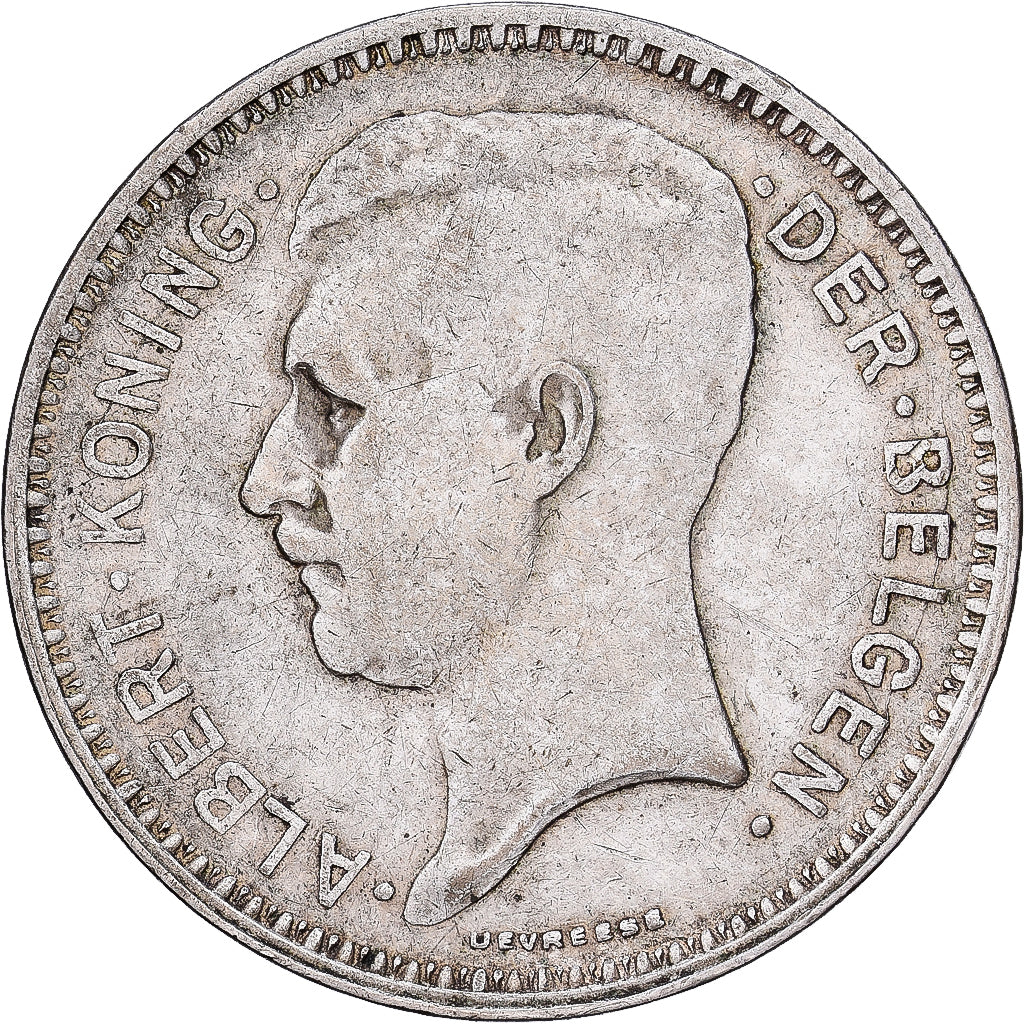 België, Albert I, 20 Francs, 20 Frank, 1934, Brussels, Zilver, ZF, KM:104.1