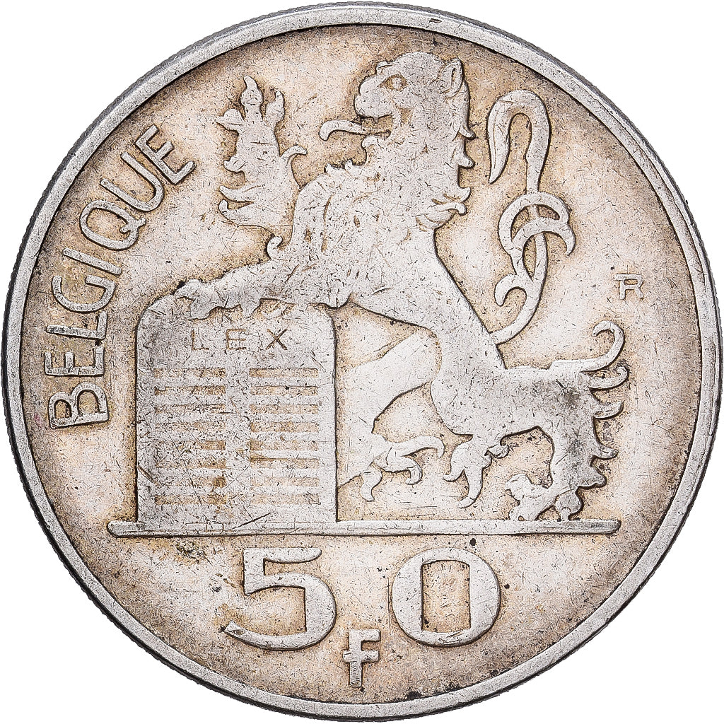Belgique, Régence Prince Charles, 50 Francs, 50 Frank, 1949, Bruxelles, Argent