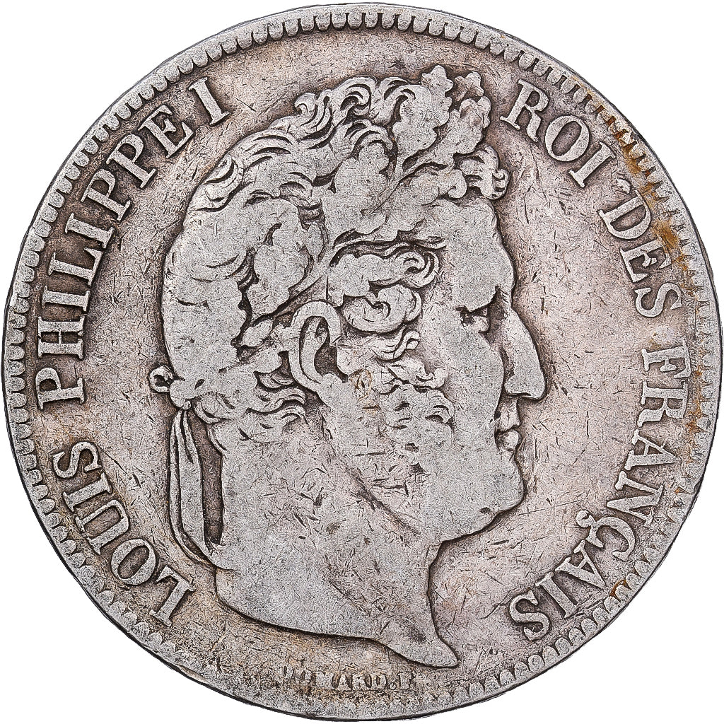 Francja, Louis Philippe I, 5 Francs, 1834, Rouen, Srebro, VF(20-25)