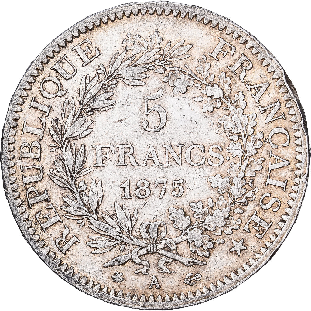 France, 5 Francs, Hercule, 1875, Paris, Silver, AU(50-53), Gadoury:745a
