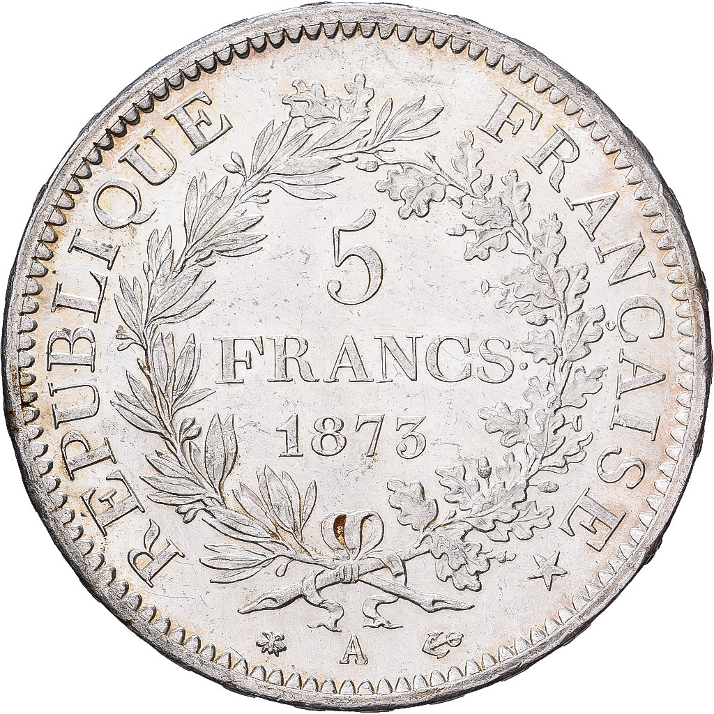 Francja, 5 Francs, Hercule, 1873, Paris, Srebro, AU(55-58), Gadoury:745a