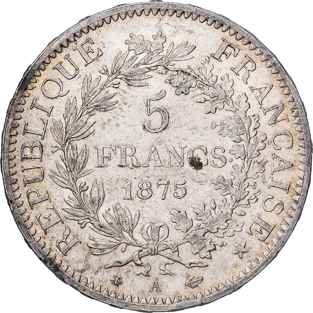 France, 5 Francs, Hercule, 1875, Paris, Silver, AU(50-53), Gadoury:745a