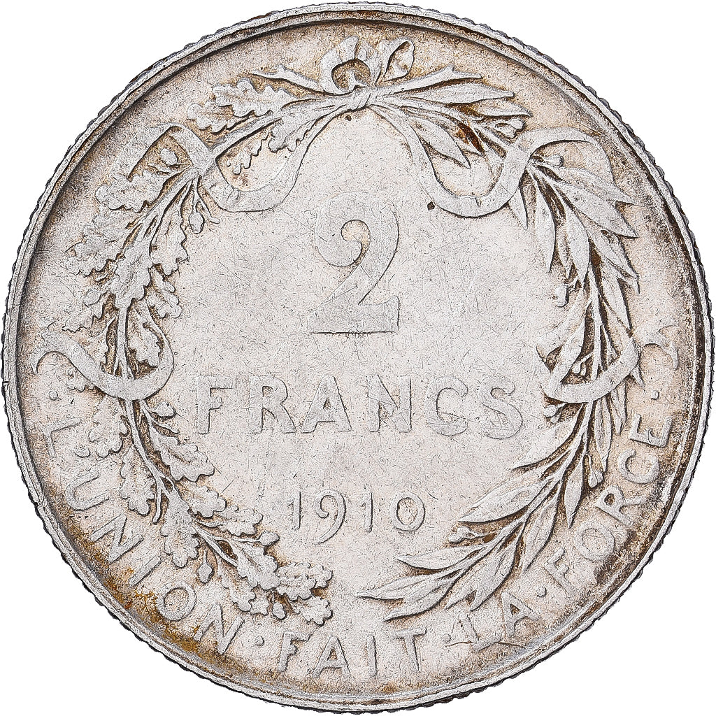 Belgique, Albert I, 2 Francs, 2 Frank, 1910, Bruxelles, Argent, TTB, KM:74