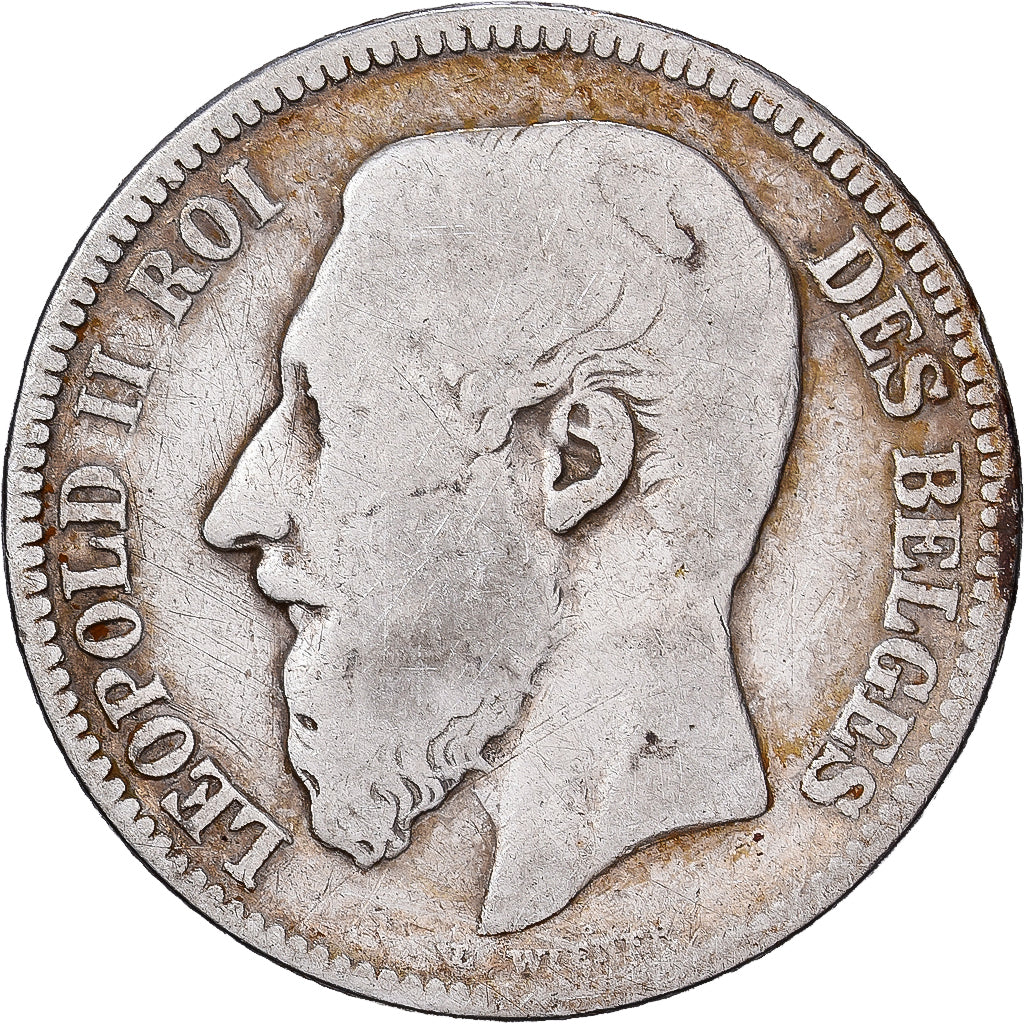 Belgique, Leopold II, 2 Francs, 2 Frank, 1867, Argent, B+, KM:30.2