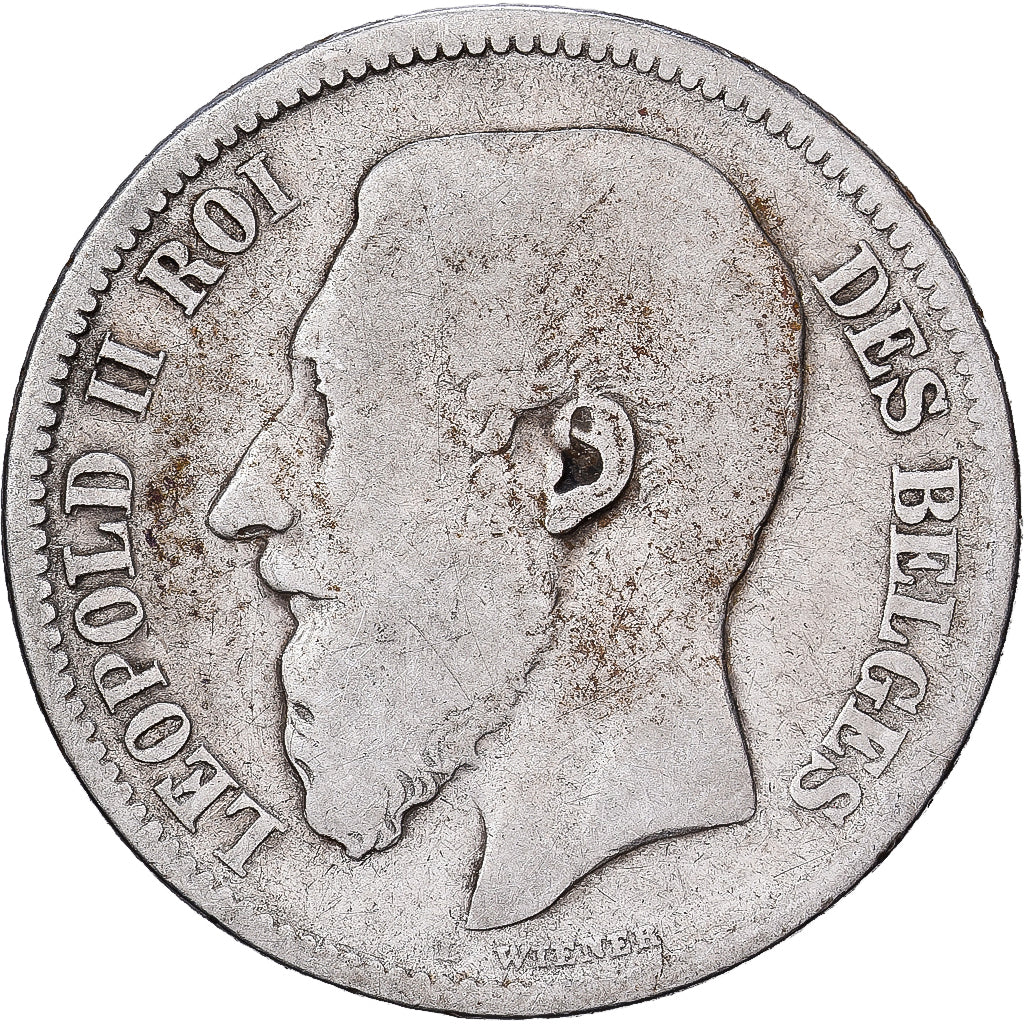 Belgique, Leopold II, 2 Francs, 2 Frank, 1868, Bruxelles, Argent, B+, KM:30.2