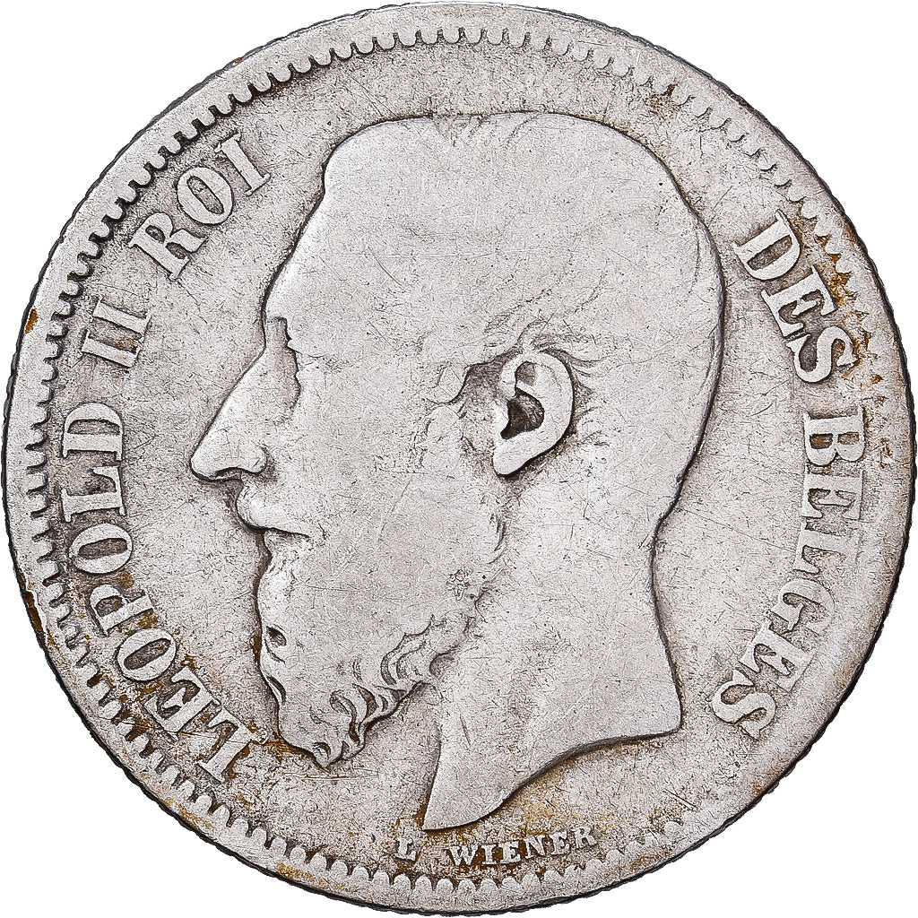 Belgique, Leopold II, 2 Francs, 2 Frank, 1868, Bruxelles, Argent, B+, KM:30.2
