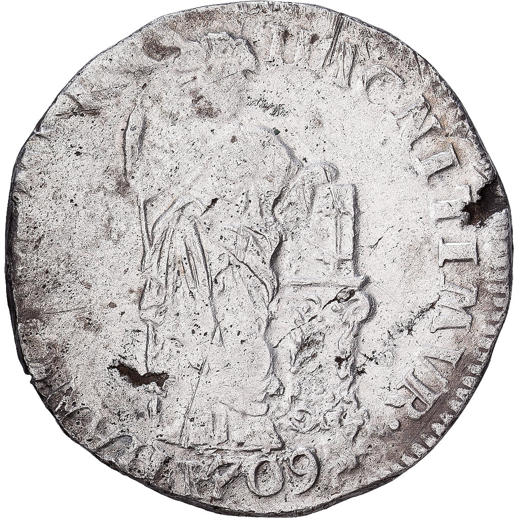 Paesi Bassi, GELDERLAND, Gulden, 1709, Argento, MB+, KM:65.2