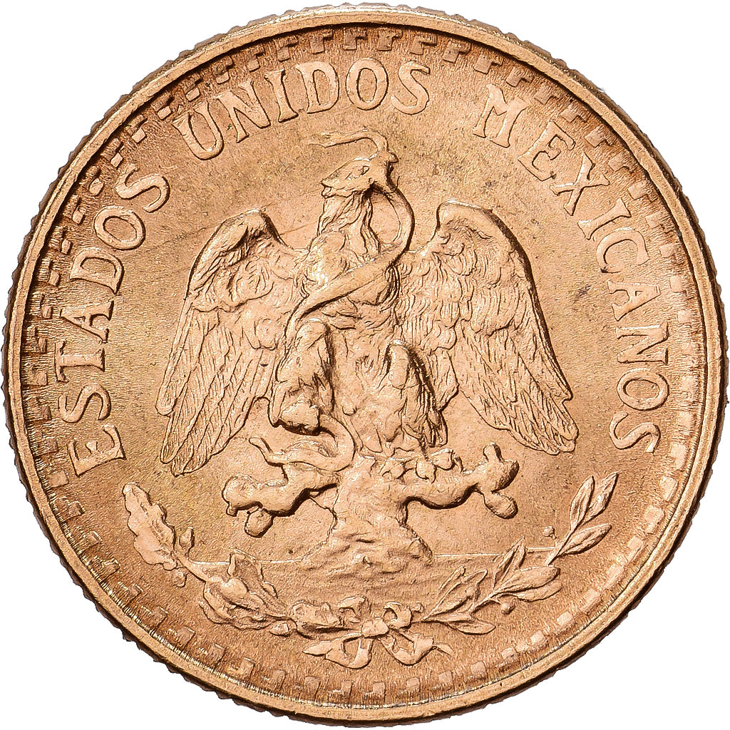 Mexico, 2 Pesos, 1945, Mexico City, Gold, AU(55-58), KM:461
