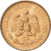 Mexico, 2 Pesos, 1945, Mexico City, Gold, AU(55-58), KM:461