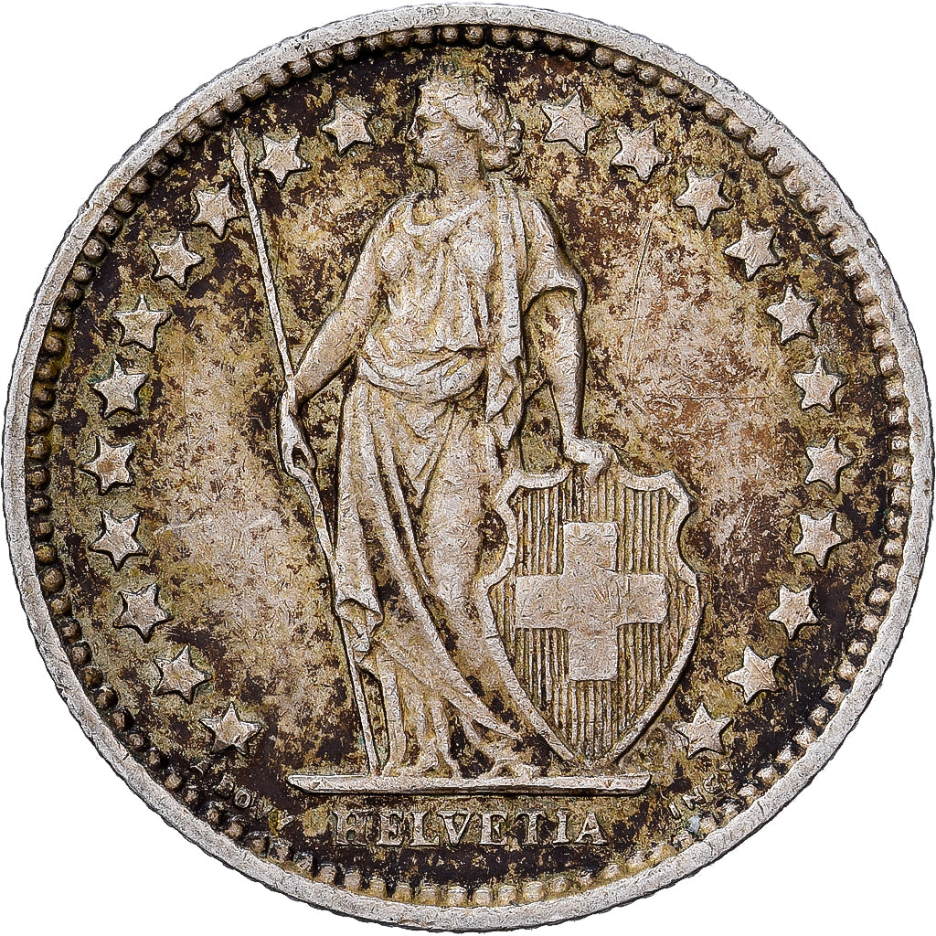 Szwajcaria, 1/2 Franc, 1962, Bern, Srebro, VF(30-35), KM:23