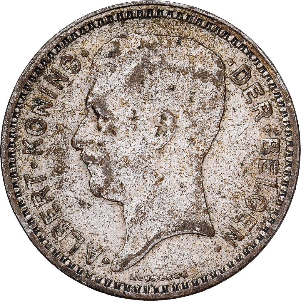 België, Albert I, 20 Francs, 20 Frank, 1934, Brussels, Zilver, FR+, KM:104.1