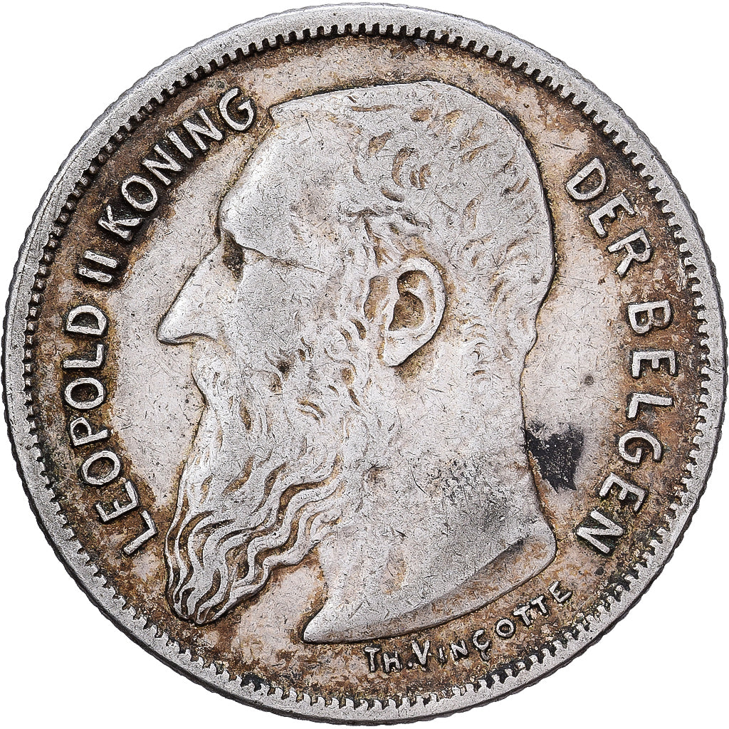 Belgique, Leopold II, 2 Francs, 2 Frank, 1909, Bruxelles, Argent, TB+, KM:59