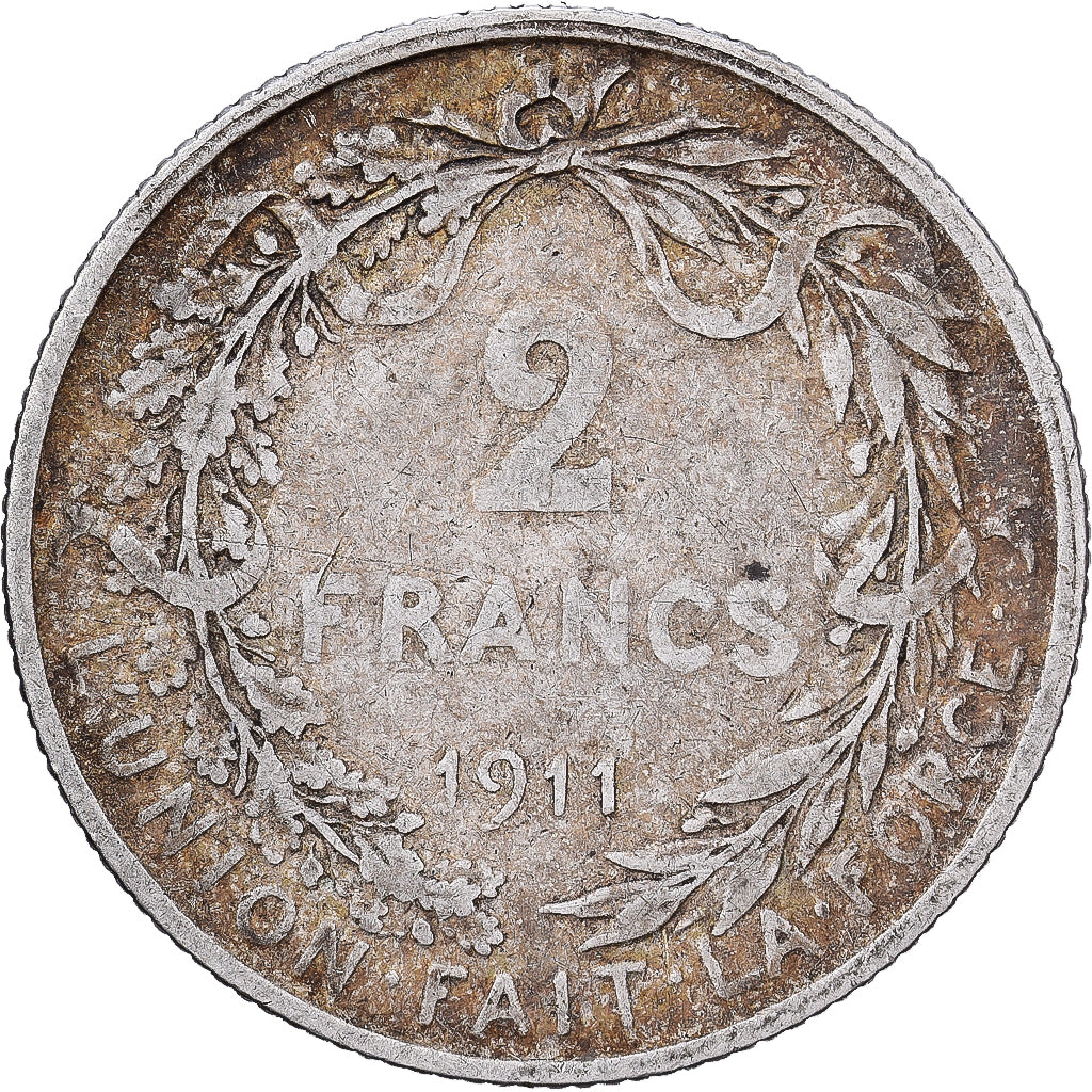 Belgique, Albert I, 2 Francs, 2 Frank, 1911, Bruxelles, Argent, TB, KM:74