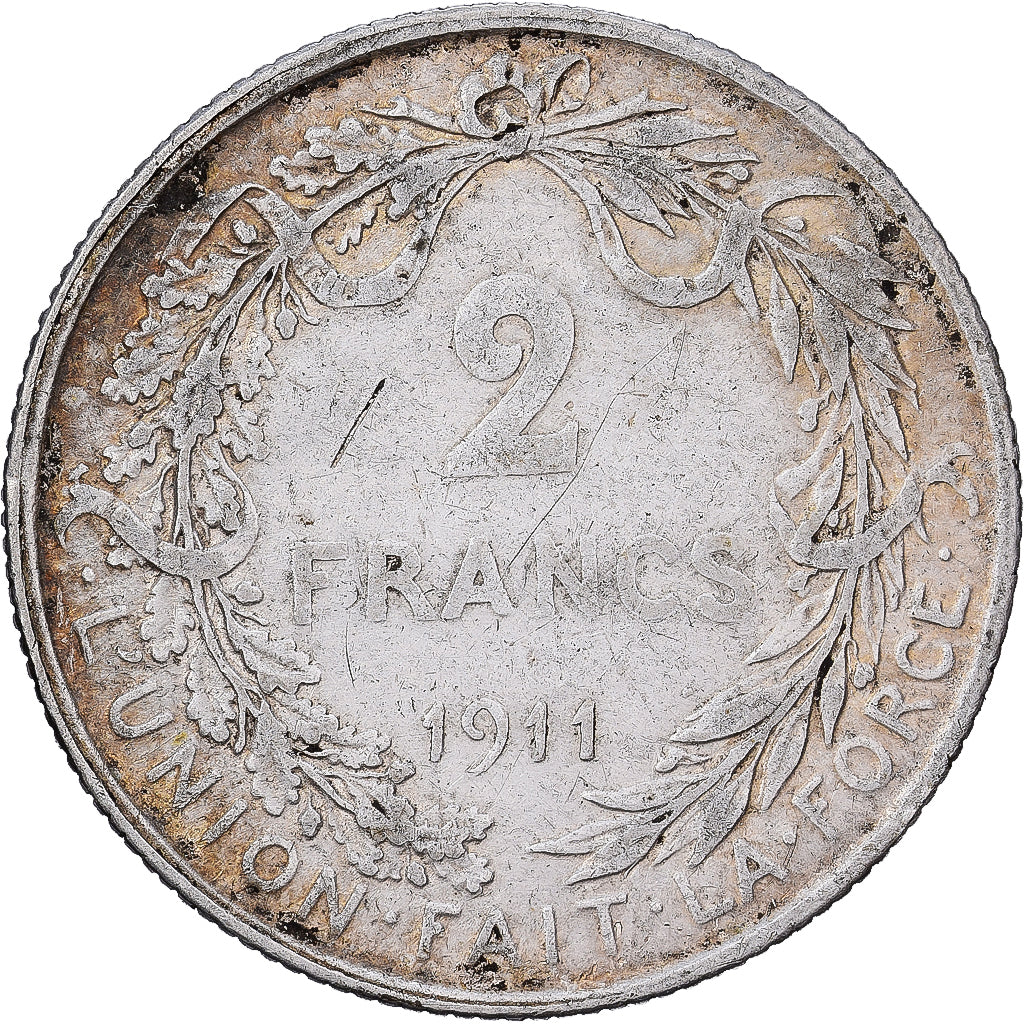 Belgique, Albert I, 2 Francs, 2 Frank, 1911, Bruxelles, Argent, TTB, KM:74