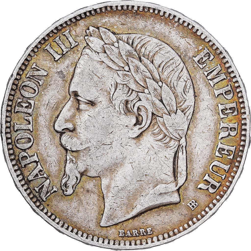 France, Napoléon III, 5 Francs, 1870, Strasbourg, Argent, TTB, Gadoury:739