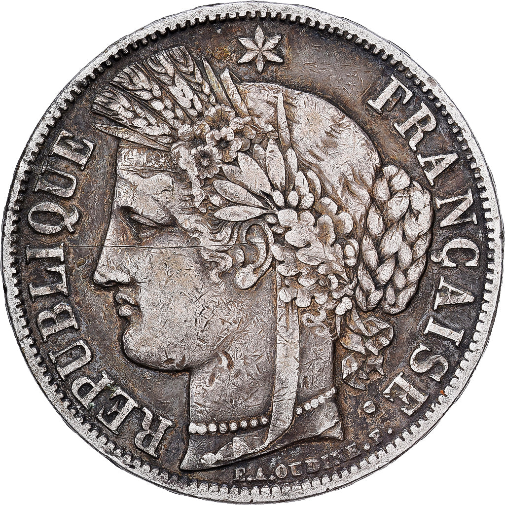 France, 5 Francs, Cérès, 1851, Paris, Argent, TTB, Gadoury:719, KM:761.1