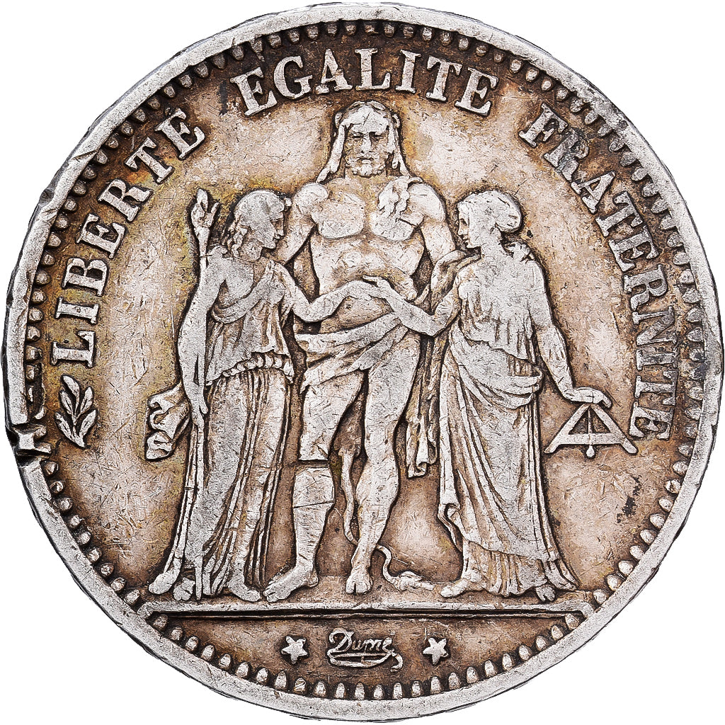 Francia, 5 Francs, Hercule, 1873, Bordeaux, Plata, BC+, Gadoury:745a, KM:820.2