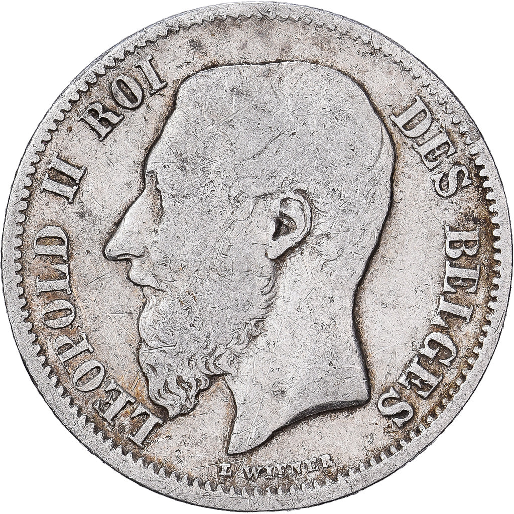 Bélgica, Leopold II, 50 Centimes, 1898, Brussels, Prata, VF(20-25), KM:26