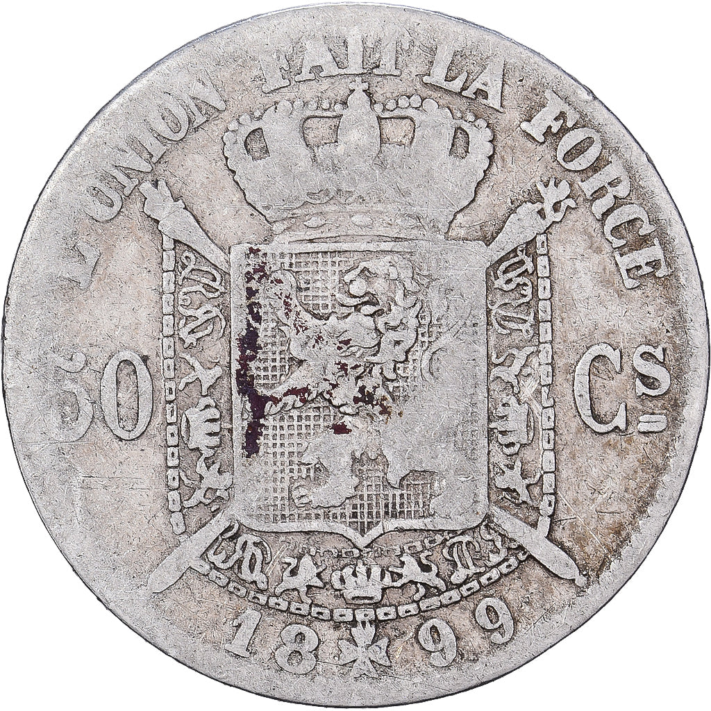 Belgique, Leopold II, 50 Centimes, 1899, Bruxelles, Argent, B+, KM:26