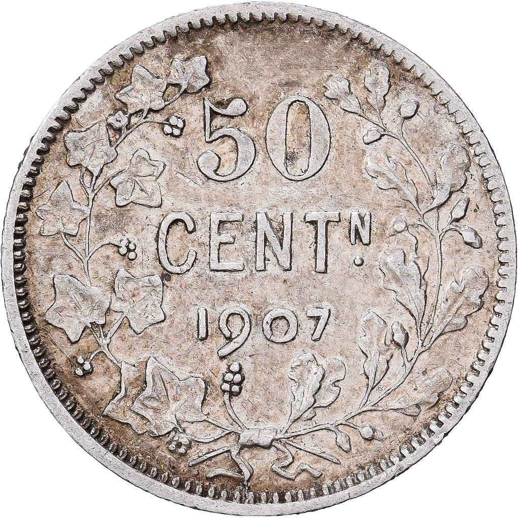 Belgique, Leopold II, 50 Centimes, 1907, Bruxelles, Argent, TB+, KM:60.1