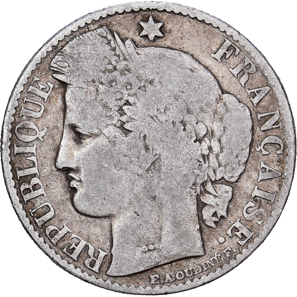 Francja, 50 Centimes, Cérès, 1888, Paris, Srebro, F(12-15), Gadoury:419a