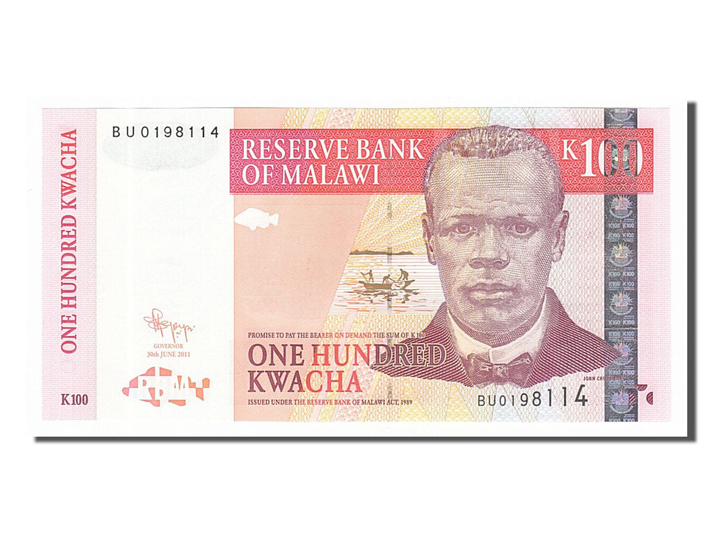 Banknot, Malawi, 100 Kwacha, 2011, 2011-06-30, UNC(65-70)