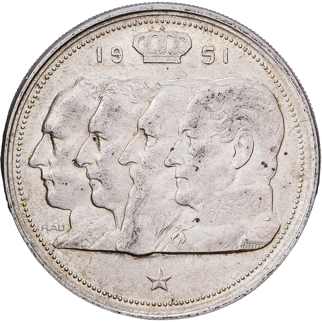 Belgia, Régence Prince Charles, 100 Francs, 100 Frank, 1951, Brussels, Srebro