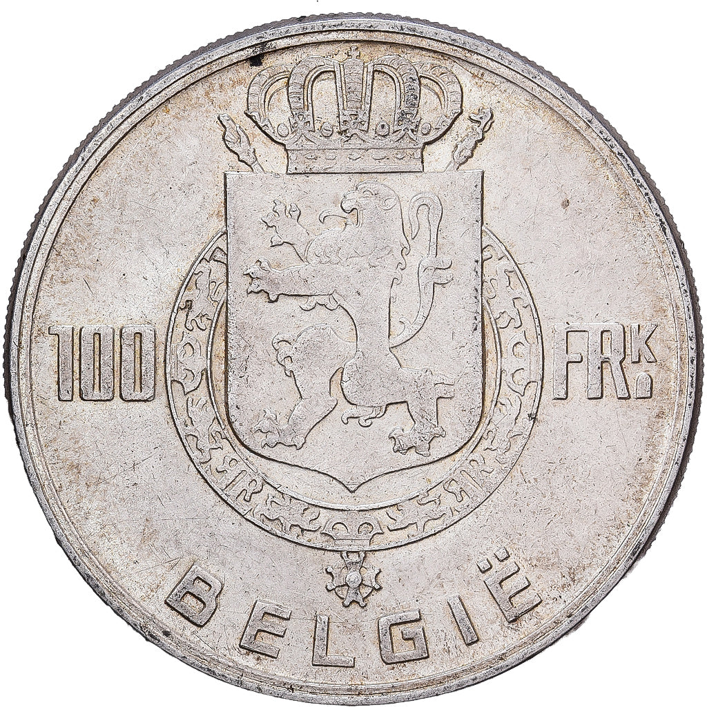 Belgia, Régence Prince Charles, 100 Francs, 100 Frank, 1951, Brussels, Srebro