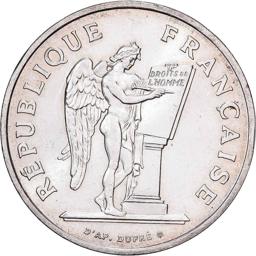 Francia, 100 Francs, Droits de l'Homme, 1989, Paris, Argento, SPL, Gadoury:904