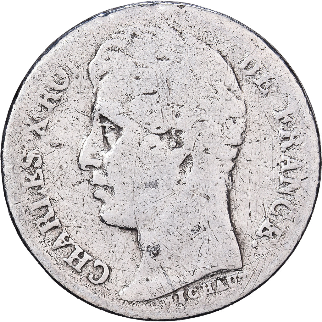 Francja, Charles X, 1/2 Franc, 1828, Toulouse, Srebro, F(12-15), Gadoury:402