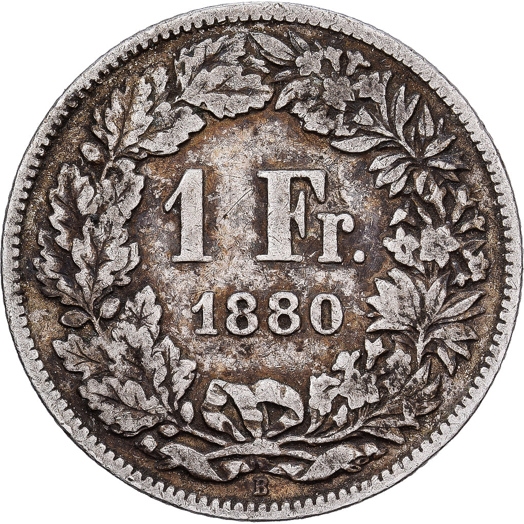 Switzerland, Franc, 1880, Bern, Silver, VF(20-25), KM:24
