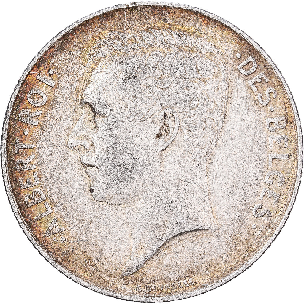 Belgio, Albert I, Franc, 1912, Brussels, Argento, BB, KM:72
