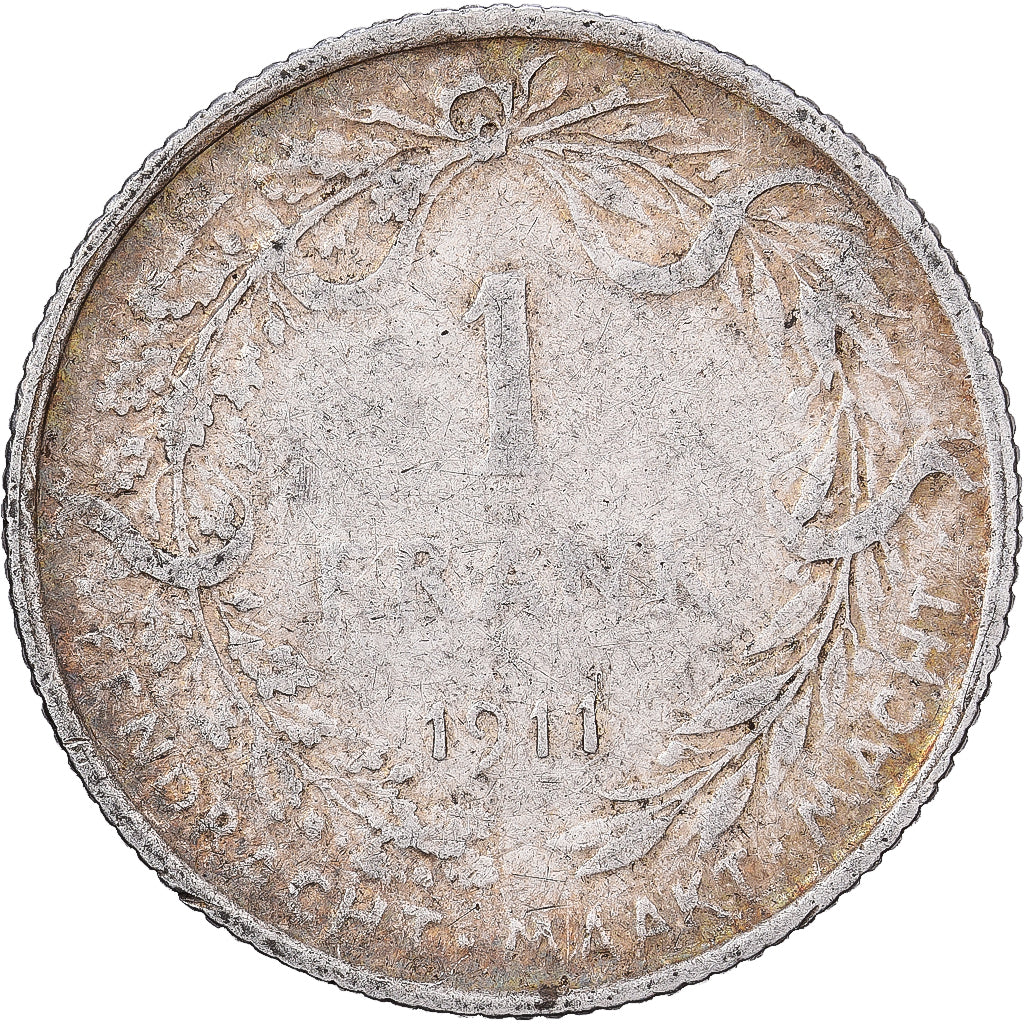 Bélgica, Albert I, Franc, 1911, Brussels, Prata, VF(30-35), KM:73.1