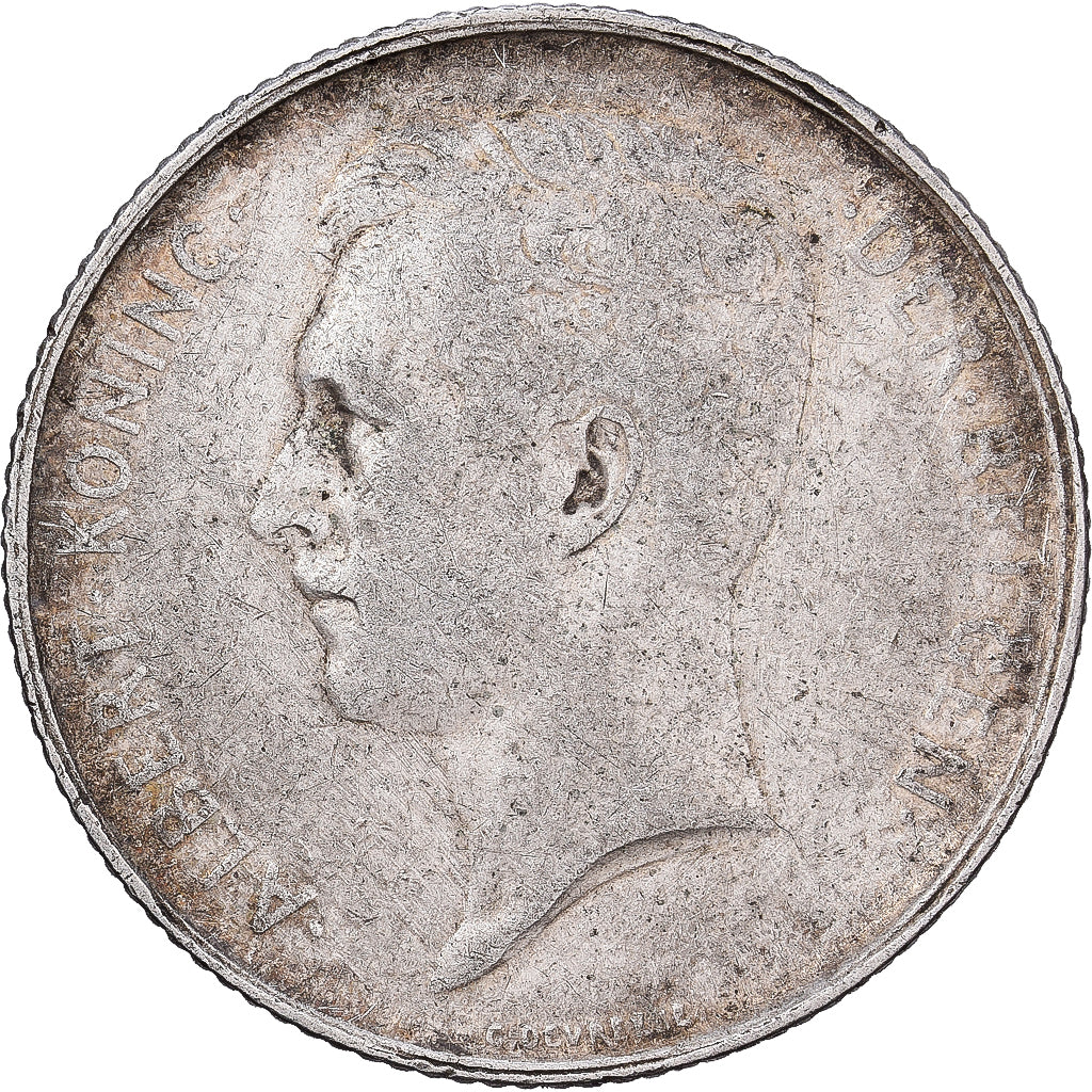 België, Albert I, Franc, 1912, Brussels, Zilver, ZF, KM:73.1