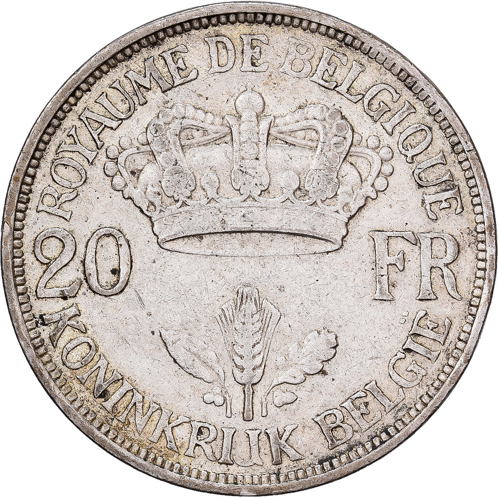 Bélgica, 20 Francs, 20 Frank, 1934, Brussels, Prata, EF(40-45), KM:105